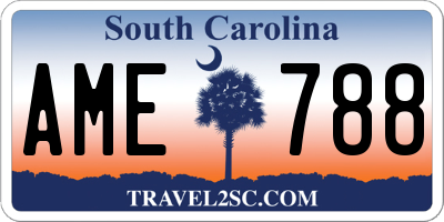 SC license plate AME788