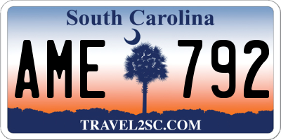 SC license plate AME792