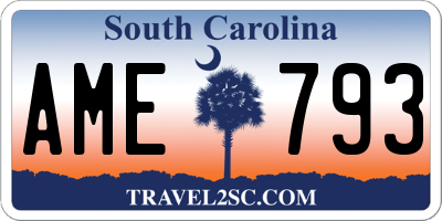 SC license plate AME793