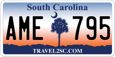 SC license plate AME795