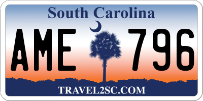SC license plate AME796