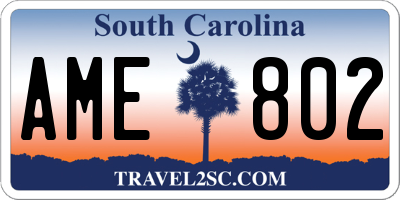 SC license plate AME802