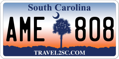 SC license plate AME808