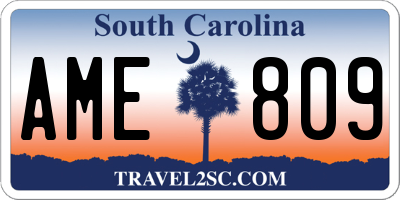 SC license plate AME809