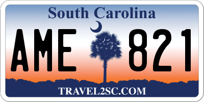 SC license plate AME821