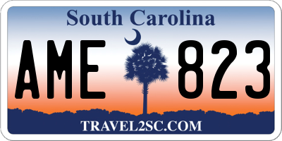 SC license plate AME823