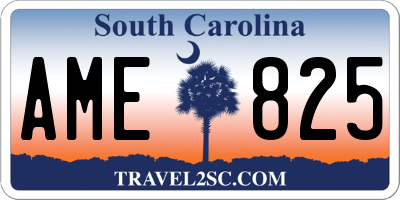SC license plate AME825