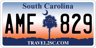 SC license plate AME829