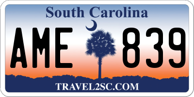 SC license plate AME839