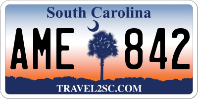 SC license plate AME842