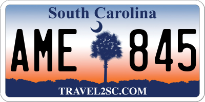SC license plate AME845