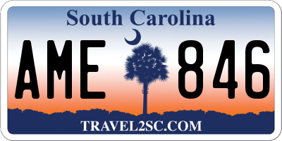 SC license plate AME846