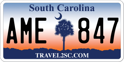 SC license plate AME847