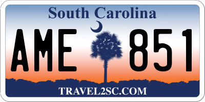 SC license plate AME851
