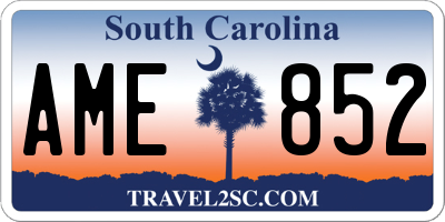 SC license plate AME852