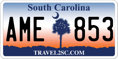SC license plate AME853