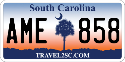 SC license plate AME858