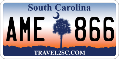 SC license plate AME866