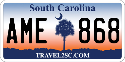 SC license plate AME868