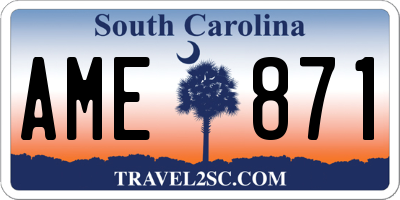 SC license plate AME871