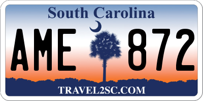 SC license plate AME872