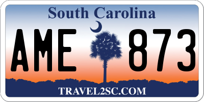 SC license plate AME873