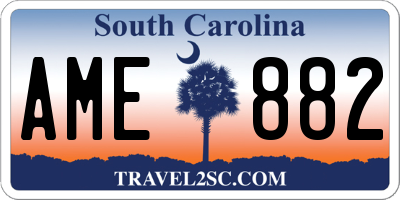 SC license plate AME882