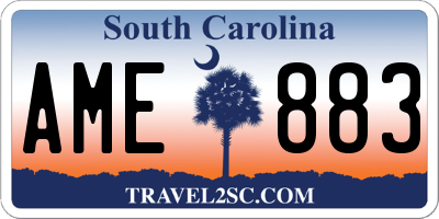 SC license plate AME883