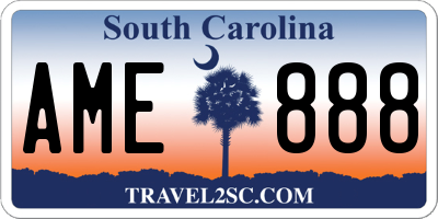 SC license plate AME888