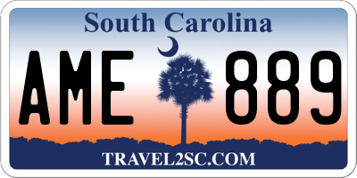 SC license plate AME889