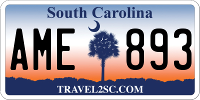 SC license plate AME893