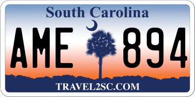 SC license plate AME894