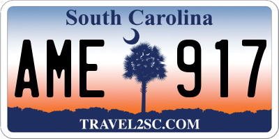 SC license plate AME917