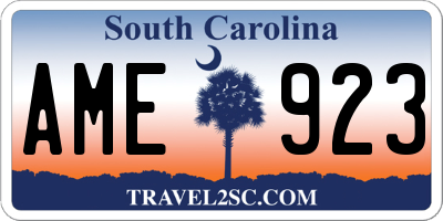 SC license plate AME923