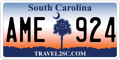 SC license plate AME924