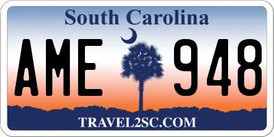 SC license plate AME948