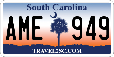 SC license plate AME949