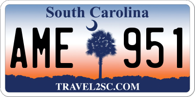 SC license plate AME951