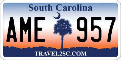 SC license plate AME957
