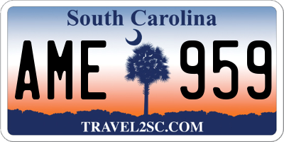SC license plate AME959