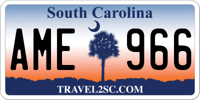 SC license plate AME966