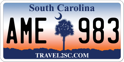 SC license plate AME983