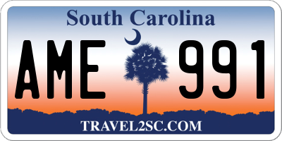 SC license plate AME991