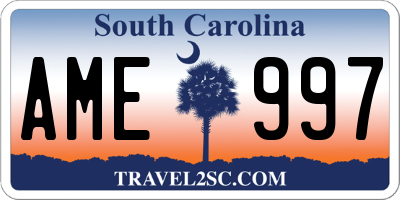SC license plate AME997