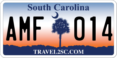 SC license plate AMF014