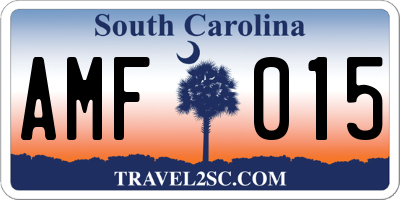 SC license plate AMF015
