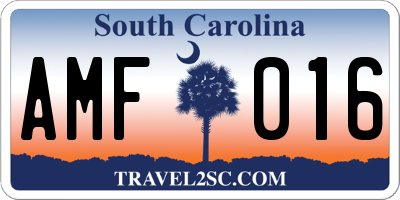 SC license plate AMF016