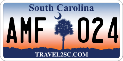 SC license plate AMF024