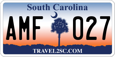 SC license plate AMF027