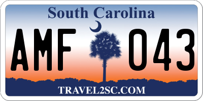 SC license plate AMF043
